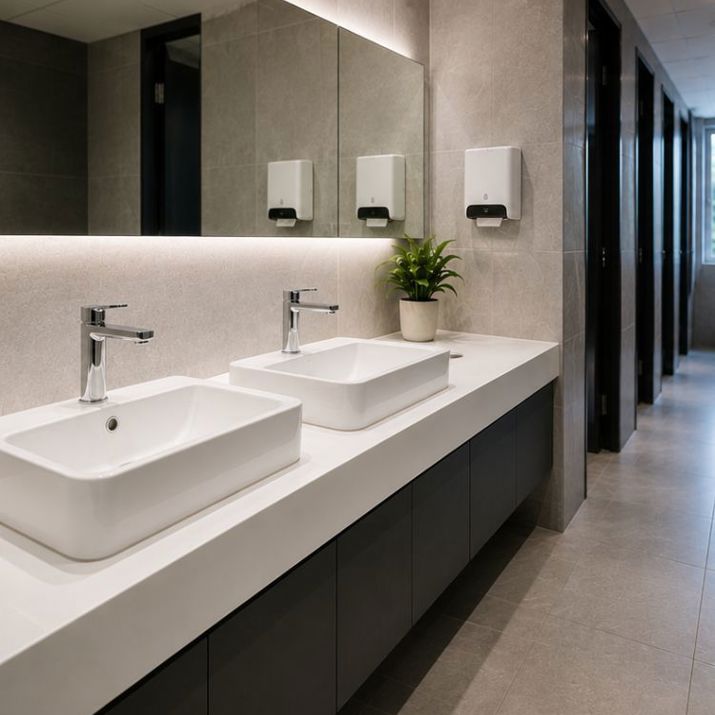 Schoongemaakte sanitaire ruimte